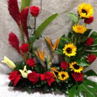 Arreglo de Aniversario, con rosas y ginger - AN10
